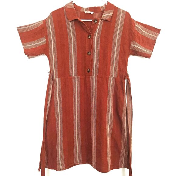 SIENNA SKY Cotton Mini Dress Womens SMALL or XS Fall Rust - Picture 4 of 12